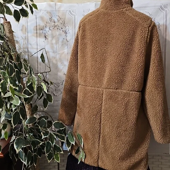 L.L. Bean Sherpa Fleece Coat In Hazelnut Large - Picture 6 of 13
